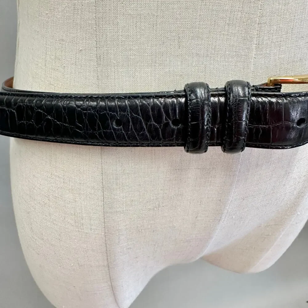Lauren Ralph Lauren Logo Reversible Black Leather Belt Size Large/X‎ Large
